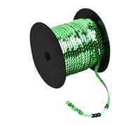 100 Yards Pailletten Rolle, 6mm Bunte Paillette Trim, Flache Glitzerborte für DIY Handwerk, Pailletten Bänder für Kleid Dekorieren Schmuck Ornament Stirnband Tanzbekleidungen Armband (Dunkelgrün)