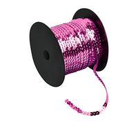 100 Yards Pailletten Rolle, 6mm Bunte Paillette Trim, Flache Glitzerborte für DIY Handwerk, Pailletten Bänder für Kleid Dekorieren Schmuck Ornament Stirnband Tanzbekleidungen Armband (Rosenrot)