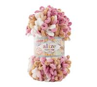 100g Strickgarn ALIZE Puffy Fine Color, Fingerstrick Fingerstrick-Wolle ohne Nadel, Farbe:6402