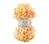 100g Strickgarn ALIZE Puffy Fine Color, Fingerstrick Fingerstrick-Wolle ohne Nadel, Farbe:6467