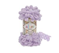 Alize »100g Strickgarn Puffy, patentierte Neuheit, Schlaufen-Stricken ohne Nadeln« Häkelwolle, 27 hellflieder