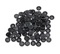 100Pcs 10mm 4 Löcher Harz DIY Knöpfe Kleidung Schwarz