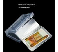 100pcs Banknote Sleeves Transparent Plastic 17x8.5cm | Fits standard bills, 17x8.5cm dimensions, für crystal clear view, includes storage box, dust protection