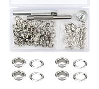 100sets Ösen Set Grommet Werkzeug, 6mm Metallösen-Set mit 3tlg Werkzeugset