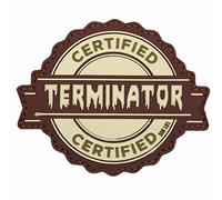 101 INC. Emblem 3D Certified Terminator #17071 Zertifizierter Terminator Rubber Patch Klett-Abzeichen
