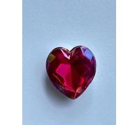 1045 Vintage Kunststoff Herz Crystal Cut 12mm