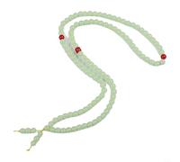 108 runde Perlen weiße Jade Armband mit verstellbarer Kette und verstärktem Seil mit passender dunkelgrüner Halskette, Vintage-Set (8 mm 108 Halskette)
