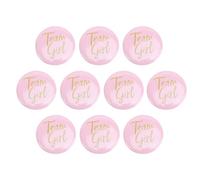 10er-Pack Anstecknadeln zum Aufbügeln mit Knöpfen zum Aufbügeln des Geschlechts, Partygeschenke für Babypartys zur Feier des Geschlechts des Babys (Pink)