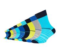 10er Pack camano Mesh Ventilation Crew Socken Kinder 6260 - blue atoll 27-30