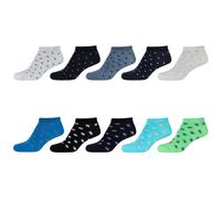 10er Pack camano Soft Bio-Baumwolle Sneakersocken Kinder 5500 - denim melange 31-34