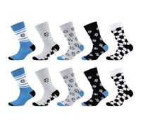 10er Pack camano Soft recycelte Baumwolle Crew Socken Kinder 9999 - black 35-38