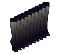 10er Pack Damen Kniestrümpfe 15 Denier Leichte Transparente Socken EU 37 - 42
