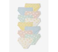 10er-Pack Slips mit Herz- & Sternenmuster, Mädchen rosa Gr. 128 von vertbaudet