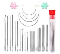 10er-Set gebogene Nadeln mit Stricknadeln mit großem Öhr.