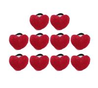10er Set Handgelenk Nadelkissen, Herzförmig, Weich und Elastisch, Rot - Praktisch Tragebar, Nadelhalter für Nähen und Quilten, Für Handarbeitsfans