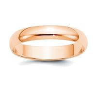 10k Rose Gold 4mm Ltw Halbe Runder Band Ring Größe 11.5-Band Style Ring für Frauen und Männer