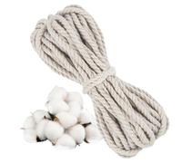 10m Baumwollseil, 6mm Kordel, Baumwolle Cord, Nicht Elastisch Seil, Baumwollkordel, Baumwollschnur für Makramee, Geschenkpapier Dekoration, DIY-Bastelprojekte, Wandbehänge, Pflanzenhänger und Wohna