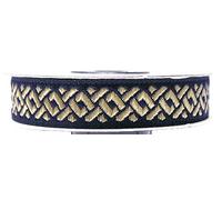 10m Borte Webband Keltischer Knoten 16mm breit Farbe: Dunkelblau-Gold von 1A-Kurzwaren 16069-dblgo