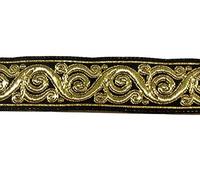 10m Brokat Borte Webband 22mm breit Farbe: Gold-Schwarz von 1A-Kurzwaren 22221-gosw