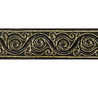 10m Brokat Borte Webband 22mm breit Farbe: Schwarz-Gold von 1A-Kurzwaren 22221-swgo