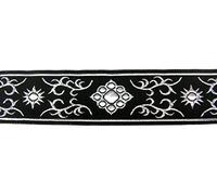 10m Brokat Borte Webband 22mm breit Farbe: Schwarz-Lurexsilber von 1A-Kurzwaren 22806-swsi