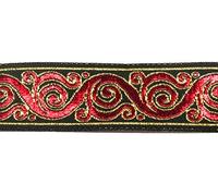 10m Brokat Borte Webband 22mm breit Farbe: Schwarz-Rot-Gold von 1A-Kurzwaren 22221-swrtgo