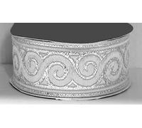 10m Brokat Borte Webband 35mm breit Farbe: Lurex-Silber von 1A-Kurzwaren 35061-si