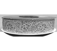 10m Brokat Borte Webband 35mm breit Farbe: Lurex-Silber von 1A-Kurzwaren 35070-si