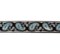 10m Brokat Borte Webband 35mm breit Farbe: Schwarz-Blau-Lurexsilber 35807-swblsi