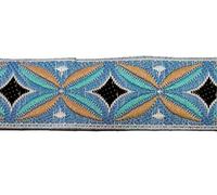 10m Indianer Retro-Borte Webband 16mm breit Farbe: Hellblau-Türkis-Weiss-Braun-Schwarz von 1A-Kurzwaren TH15-81-5
