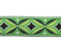 10m Indianer Retro-Borte Webband 16mm breit Farbe: Hellgrün-Grün-Weiss-Gelb-Schwarz von 1A-Kurzwaren TH15-81-6