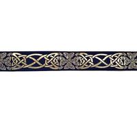 10m Keltische Borte Webband 35mm breit Farbe: Blau-Gold ET-35030-blgo