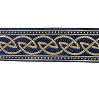10m Keltische Borte Webband 35mm breit Farbe: Blau-Gold von 1A-Kurzwaren 35034-blgo