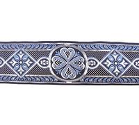 10m keltische Borte Webband 35mm breit Farbe: Blau-Silber präsentiert von 1A-Kurzwaren 35004-blsi