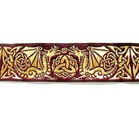 10m Keltische Borte Webband 35mm breit Farbe: Bordeaux-Gold von 1A-Kurzwaren 35027-bogo