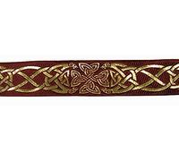 10m Keltische Borte Webband 35mm breit Farbe: Bordeaux-Gold von 1A-Kurzwaren 35030-bogo