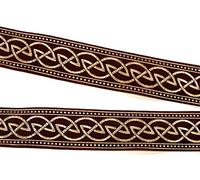 10m Keltische Borte Webband 35mm breit Farbe: Bordeaux-Gold von 1A-Kurzwaren 35034-bogo