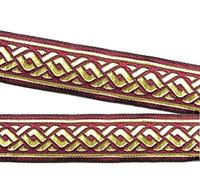 10m Keltische Borte Webband 35mm breit Farbe: Bordeaux-Gold von 1A-Kurzwaren 35069-bogo