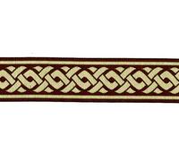 10m Keltische Borte Webband 35mm breit Farbe: Braun-Gold von 1A-Kurzwaren 35069-brgo