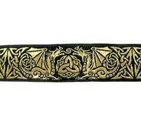 10m Keltische Borte Webband 35mm breit Farbe: Schwarz-Gold von 1A-Kurzwaren 35027-swgo