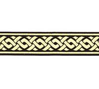 10m Keltische Borte Webband 35mm breit Farbe: Schwarz-Gold von 1A-Kurzwaren 35069-swgo
