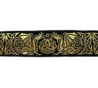 10m Keltische Borte Webband 50mm breit Farbe: Schwarz-Gold 50027-swgo