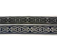 10m Keltischer Borte Webband 25mm breit Farbe: Dunkelblau-Silber präsentiert von 1A-Kurzwaren MG05-dblsi-25 (Dunkelblau-Silber)