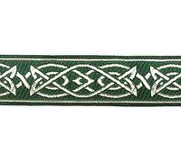 10m Keltischer Borte Webband 25mm breit Farbe: Dunkelgrün-Silber präsentiert von 1A-Kurzwaren MG05-dgnsi-25 (Dunkelgrün-Silber)