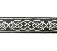 10m Keltischer Borte Webband 25mm breit Farbe: Grau-Silber präsentiert von 1A-Kurzwaren MG05-grsi-25 (Grau-Silber)