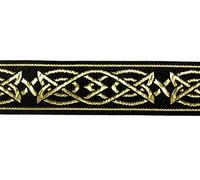 10m Keltischer Borte Webband 25mm breit Farbe: Schwarz-Gold präsentiert von 1A-Kurzwaren MG05-swgo-25 (Schwarz-Gold)