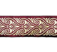 10m Keltischer Borte Webband 35mm breit Farbe: Bordeaux-Gold präsentiert von 1A-Kurzwaren 35003-bogo