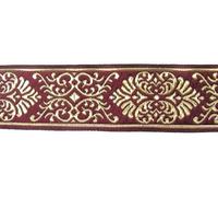 10m Keltischer Borte Webband 35mm breit Farbe: Bordeaux-Gold präsentiert von 1A-Kurzwaren 35011-bogo