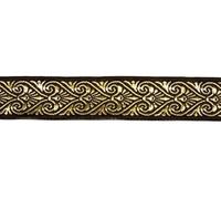 10m Keltischer Borte Webband 35mm breit Farbe: Braun-Gold präsentiert von 1A-Kurzwaren 35003-brgo