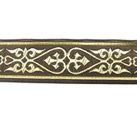 10m Keltischer Borte Webband 35mm breit Farbe: Braun-Gold präsentiert von 1A-Kurzwaren 35007-brgo